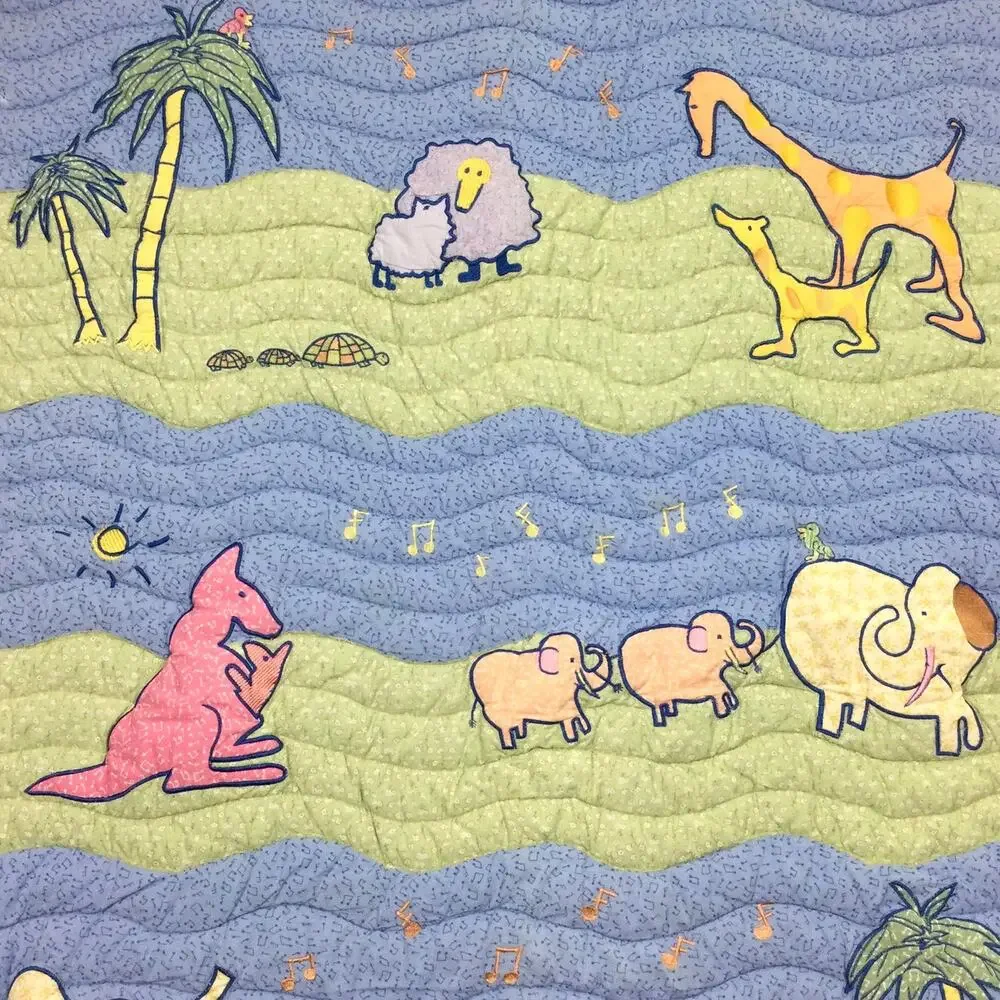Carter's Yoko Ono John Lennon Real Love Animal Blue Baby Quilted Blanket 33 X 44